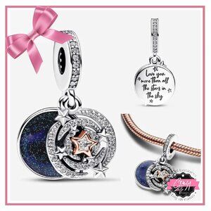 Two-tone Shooting Star Double Dangle Charm